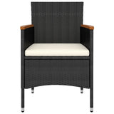 vidaXL 5-piece Lounge Set poly rattan black