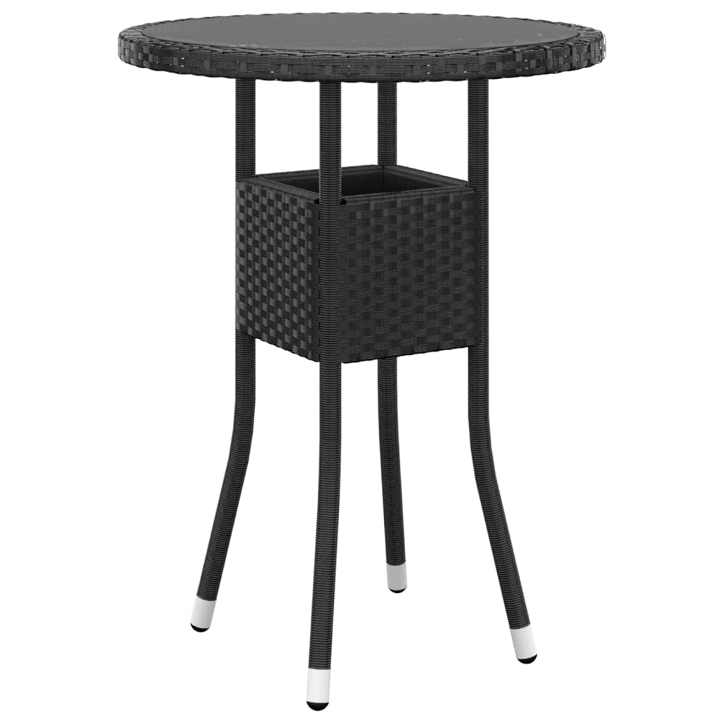 vidaXL 5-piece Lounge Set poly rattan black