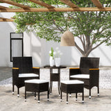 vidaXL 5-piece Lounge Set poly rattan black