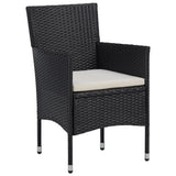 vidaXL 3-Piece Garden Lounge Set Poly Rattan Black