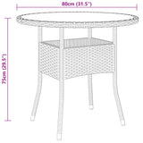 vidaXL 3-Piece Garden Lounge Set Poly Rattan Black