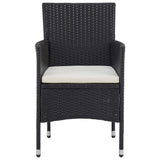 vidaXL 5-piece Garden Dining Set poly rattan black