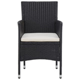 vidaXL 5-piece Garden Dining Set poly rattan black