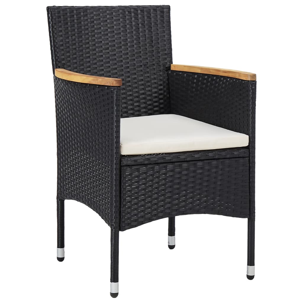 vidaXL 5-piece Garden Dining Set poly rattan black