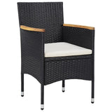vidaXL 5-piece Garden Dining Set poly rattan black