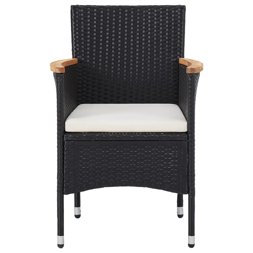 vidaXL 5-piece Garden Dining Set poly rattan black
