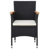 vidaXL 5-piece Garden Dining Set poly rattan black