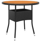 vidaXL 5-piece Garden Dining Set poly rattan black