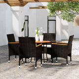 vidaXL 5-piece Garden Dining Set poly rattan black
