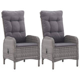 vidaXL 3-Piece Bistro Set Poly Rattan and Glass Grey