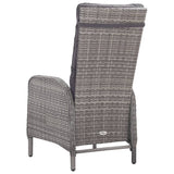 vidaXL 3-Piece Bistro Set Poly Rattan and Glass Grey