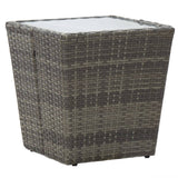 vidaXL 3-Piece Bistro Set Poly Rattan and Glass Grey