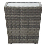 vidaXL 3-Piece Bistro Set Poly Rattan and Glass Grey
