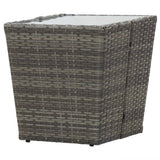 vidaXL 3-Piece Bistro Set Poly Rattan and Glass Grey