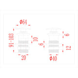 vidaXL Afvoer pop-up met overloop 6,4x6,4x9,1 cm chroomkleurig