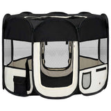 vidaXL Foldable Dog Playpen with Carry Bag 90x90x58 cm Black