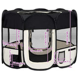 vidaXL Foldable Dog Playpen with Carry Bag 90x90x58 cm Black
