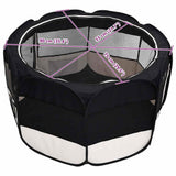 vidaXL Foldable Dog Playpen with Carry Bag 90x90x58 cm Black