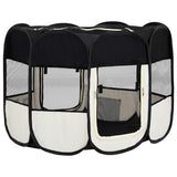 vidaXL Foldable Dog Playpen with Carry Bag 90x90x58 cm Black