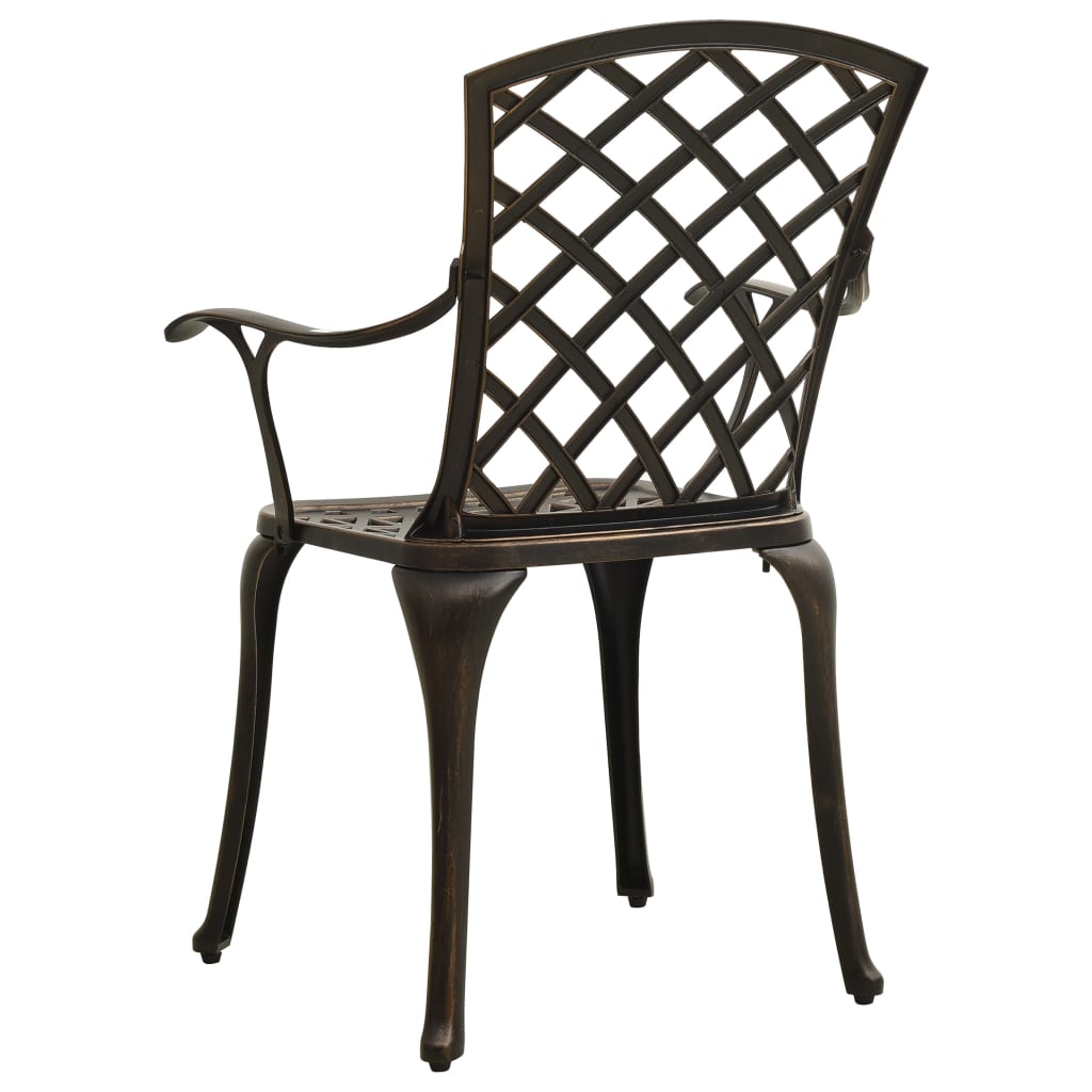vidaXL Garden Chairs 2 pcs Cast Aluminum Bronze