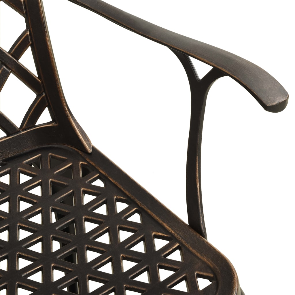 vidaXL Garden Chairs 2 pcs Cast Aluminum Bronze