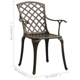 vidaXL Garden Chairs 2 pcs Cast Aluminum Bronze
