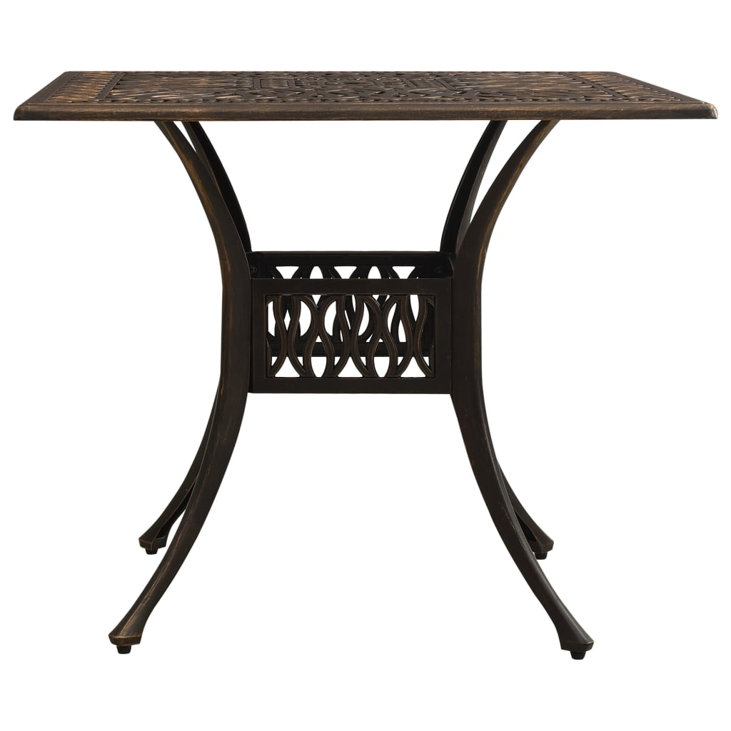 vidaXL Tuintafel 90x90x73 cm gietaluminium bronskleurig