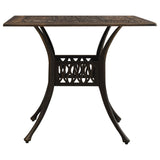 vidaXL Tuintafel 90x90x73 cm gietaluminium bronskleurig
