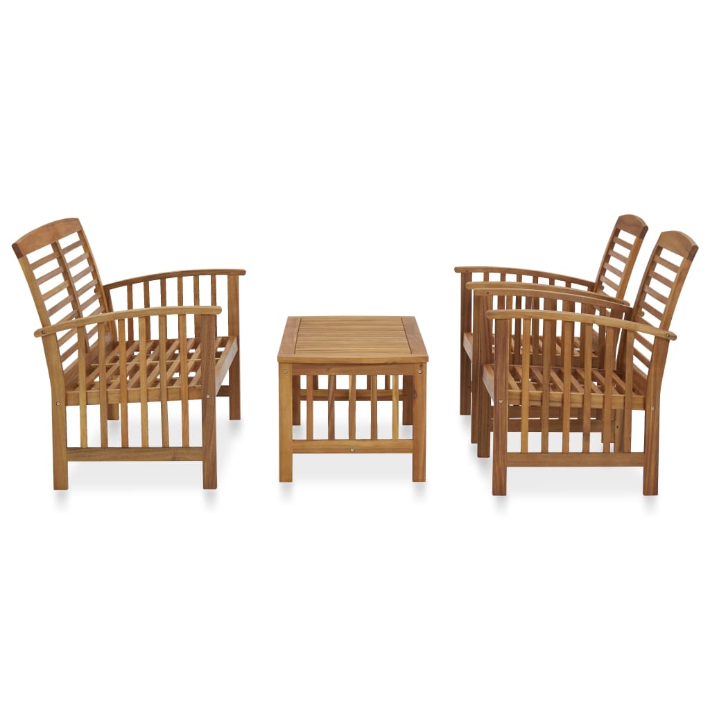 vidaXL 4-Piece Solid Acacia Wood Lounge Set