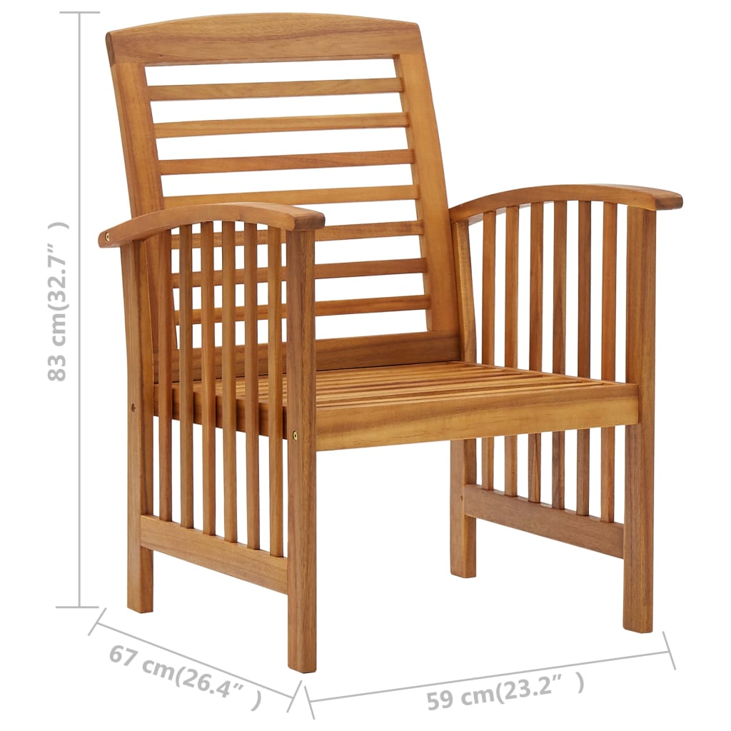 vidaXL 4-Piece Solid Acacia Wood Lounge Set