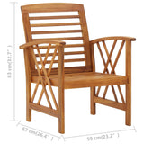 vidaXL 4-Piece Solid Acacia Wood Lounge Set