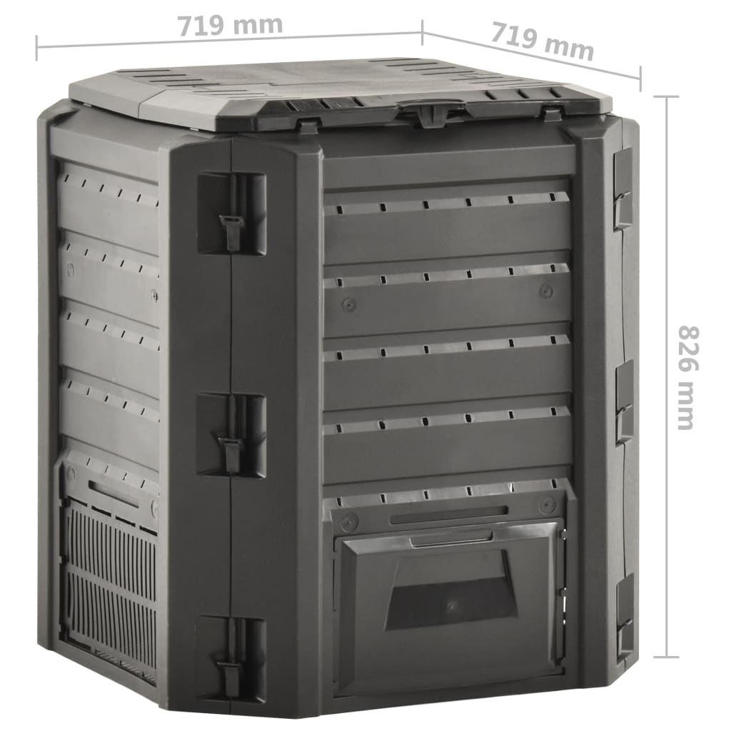 vidaXL Compostbak 380 L zwart