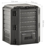 vidaXL Compostbak 380 L zwart