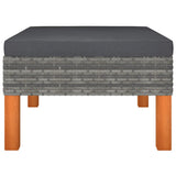vidaXL Voetenbank poly rattan en massief eucalyptushout