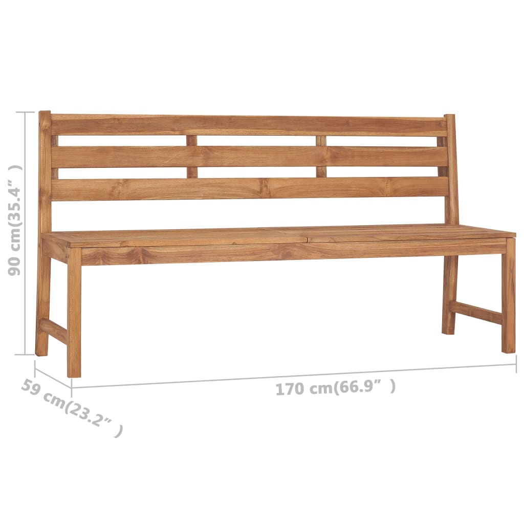 vidaXL Tuinbank 170 cm massief teakhout