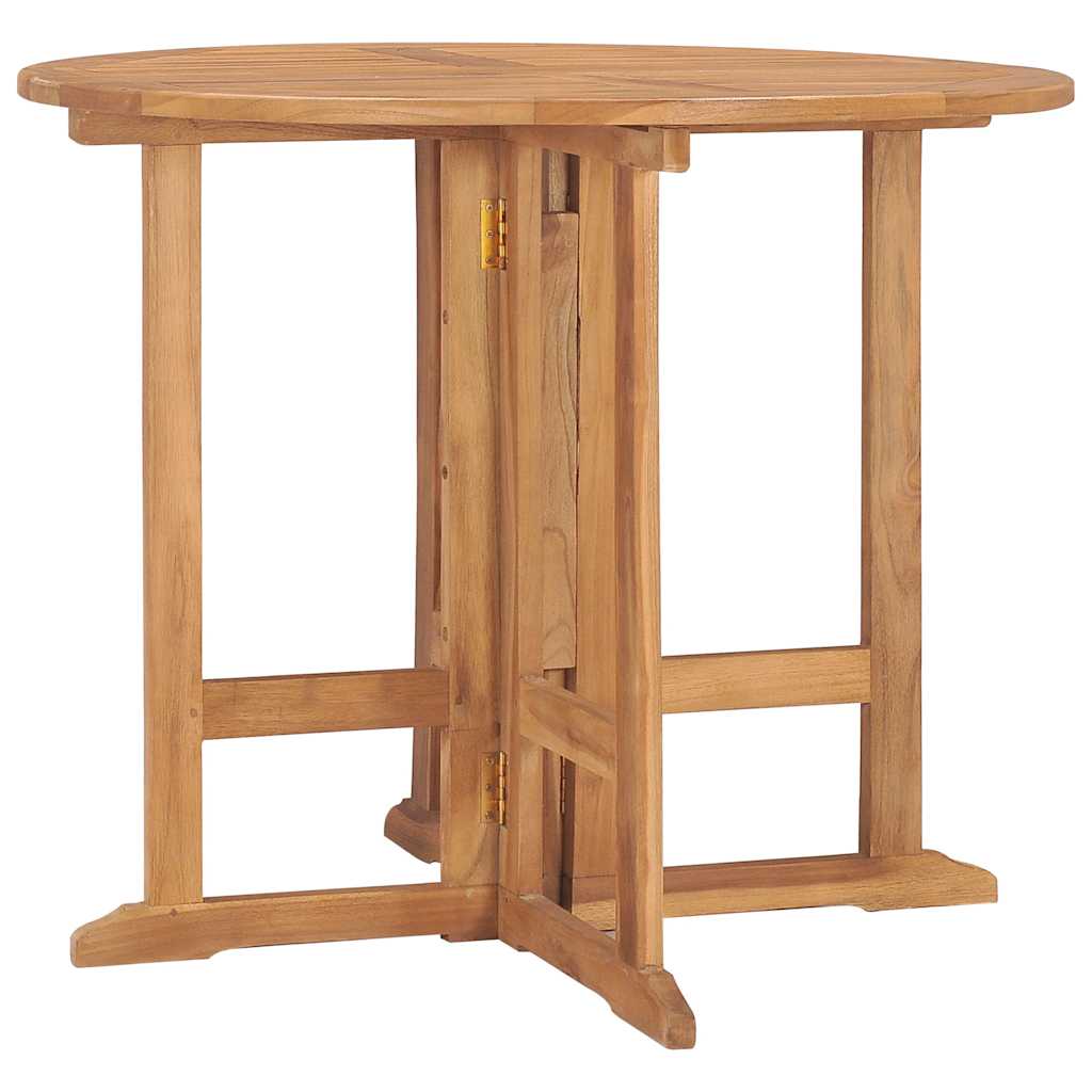 vidaXL Tuintafel inklapbaar Ø 90x75 cm massief teakhout