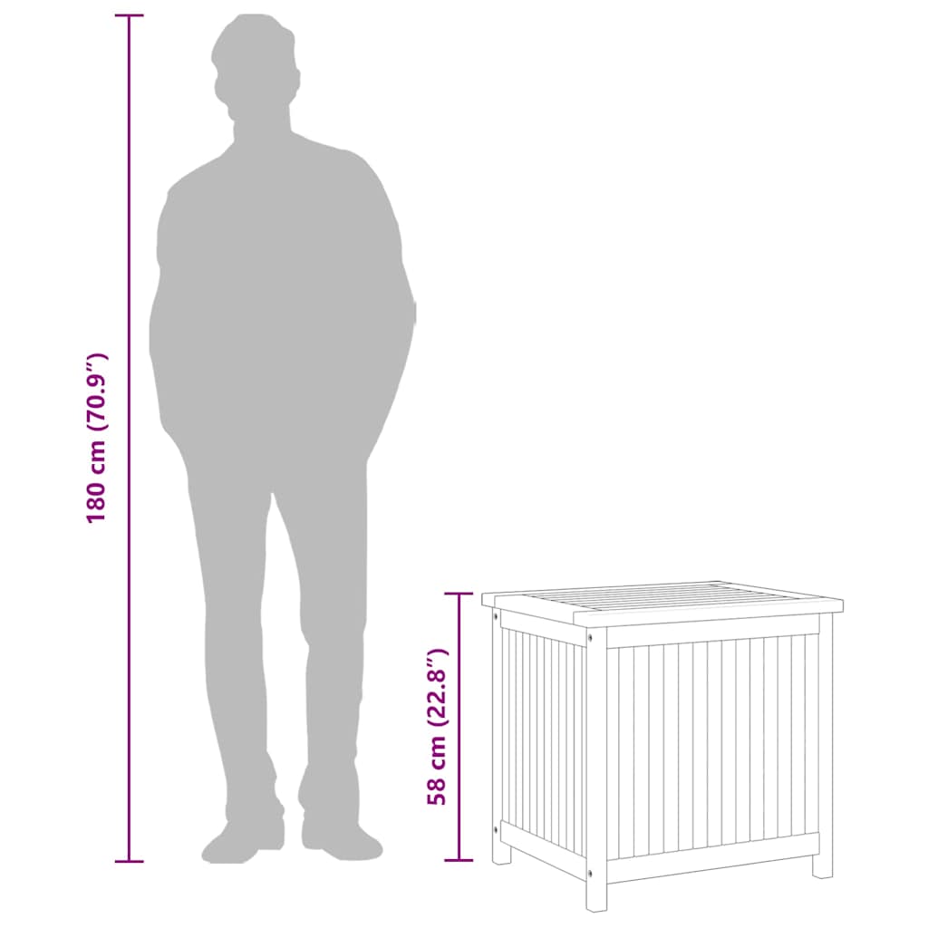 vidaXL Opbergbox 60x50x58 cm massief teakhout