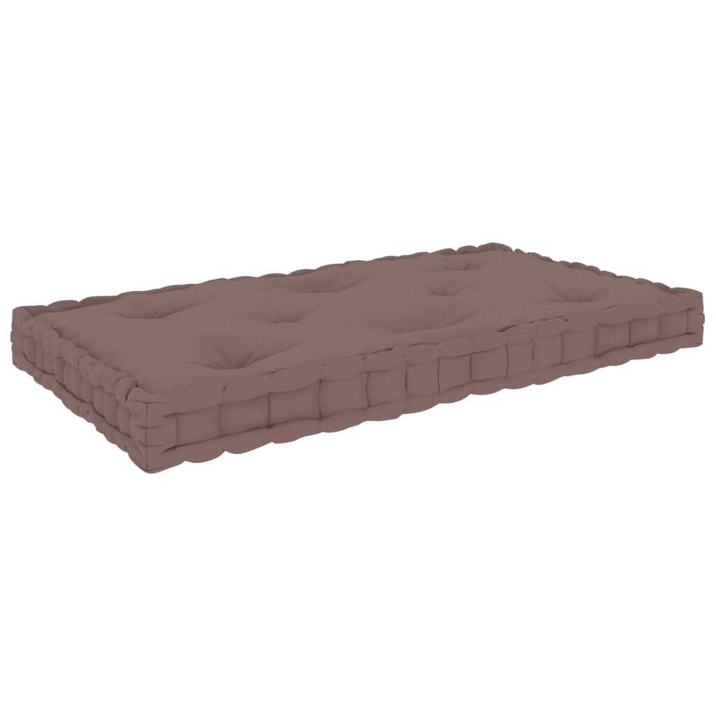 vidaXL Pallet Floor Cushion 73x40x7 cm cotton taupe