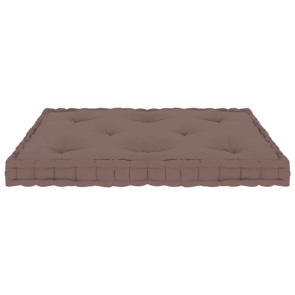 vidaXL Pallet Floor Cushion 73x40x7 cm cotton taupe