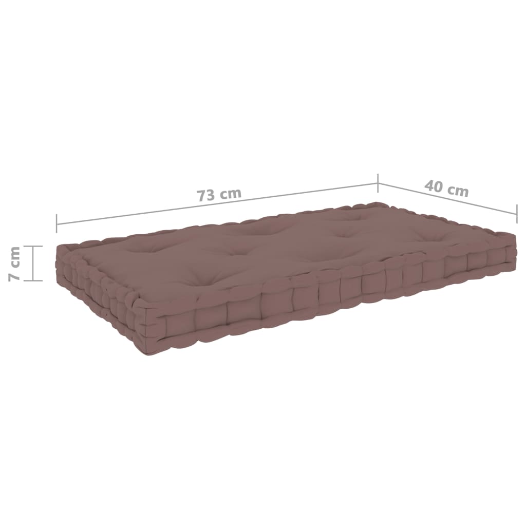 vidaXL Pallet Floor Cushion 73x40x7 cm cotton taupe
