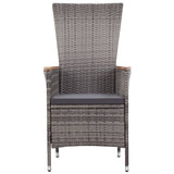 vidaXL 3-Piece Lounge Set with Cushions Poly Rattan Grey
