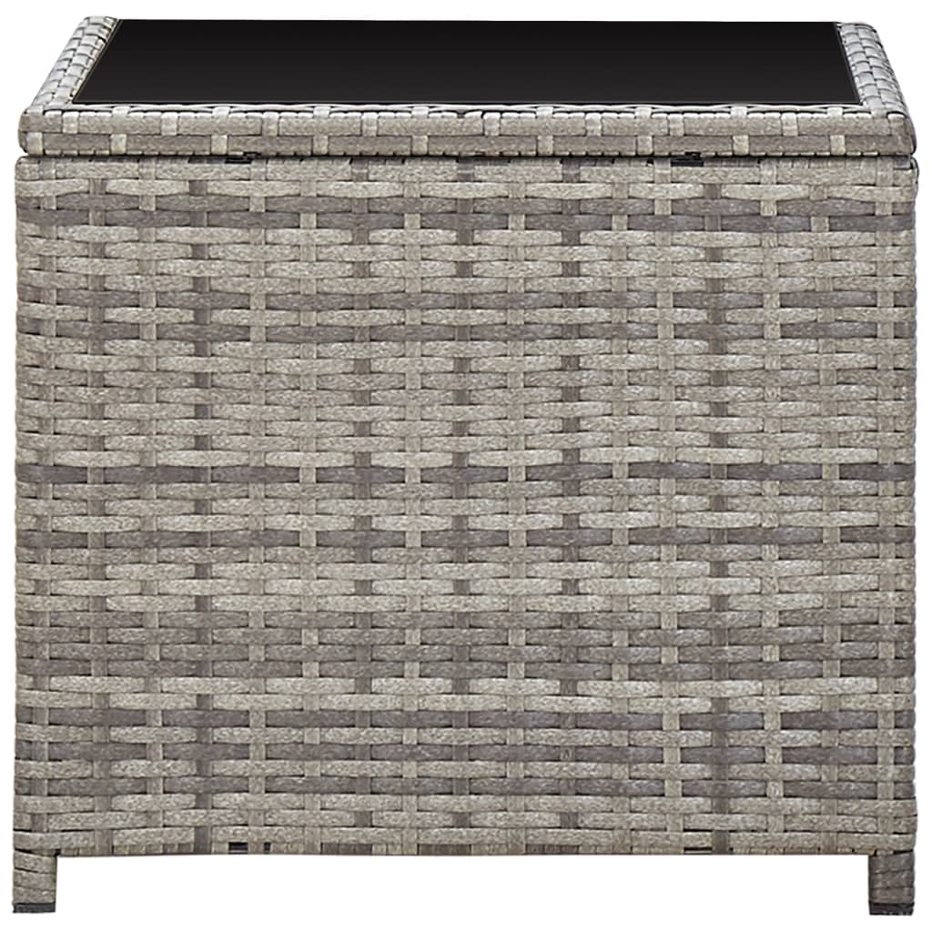 vidaXL 3-Piece Lounge Set with Cushions Poly Rattan Grey