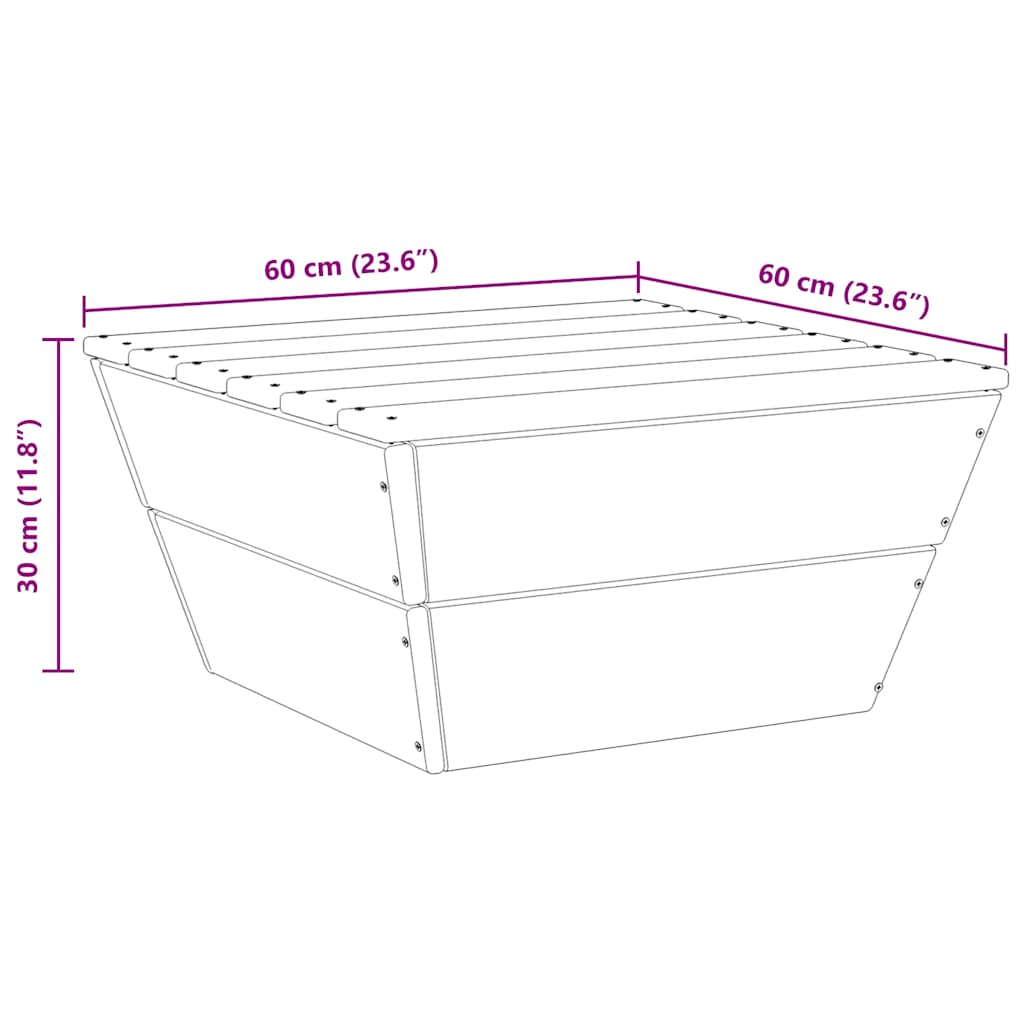 vidaXL Tuintafel 60x60x30 cm geïmpregneerd vurenhout