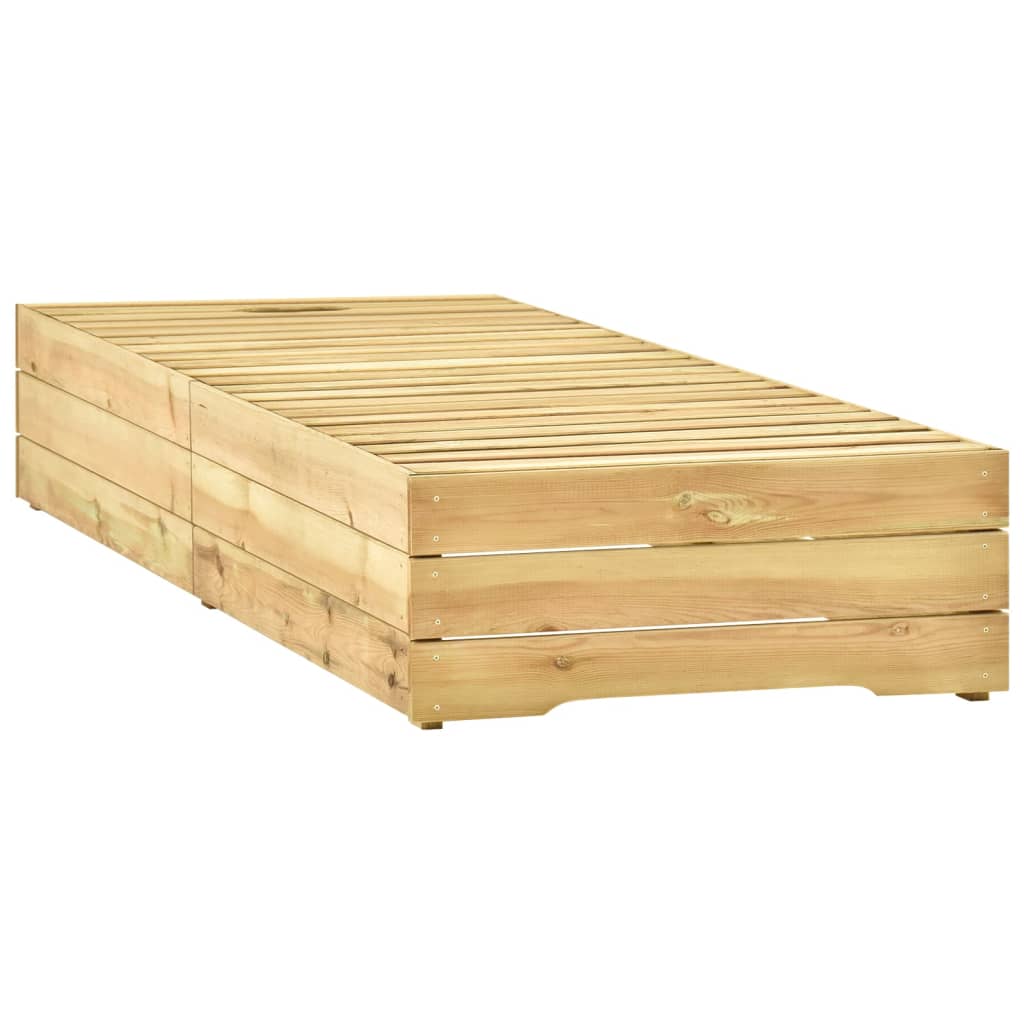 vidaXL Ligbed met tafel groen geïmpregneerd grenenhout