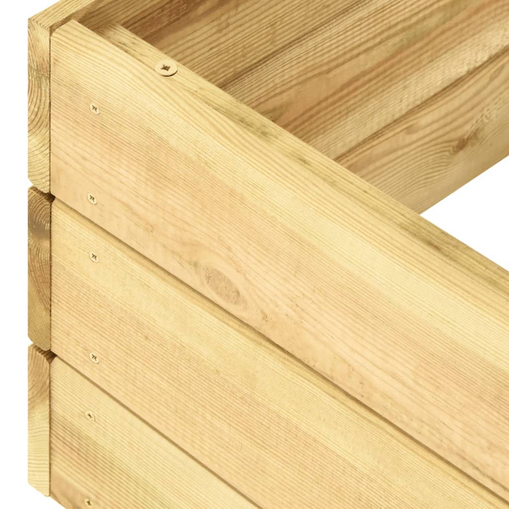 vidaXL Ligbed met tafel groen geïmpregneerd grenenhout