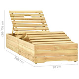 vidaXL Ligbed met tafel groen geïmpregneerd grenenhout