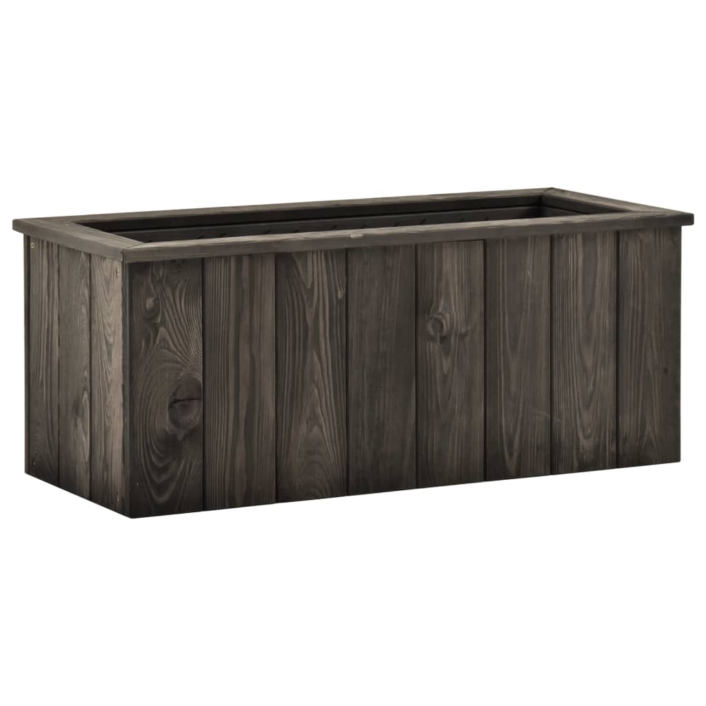 vidaXL Plantenbak verhoogd 74x32x30 cm massief grenenhout grijs