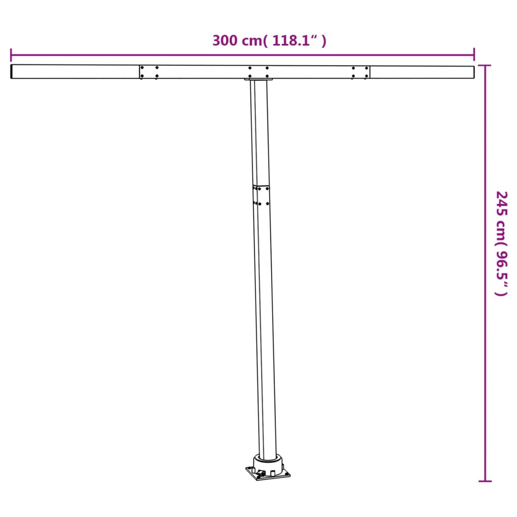 vidaXL Luifelpaalset 300x245 cm ijzer wit