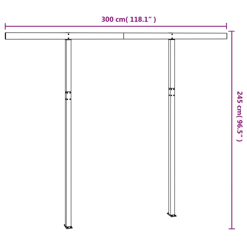 vidaXL Luifelpaalset 300x245 cm ijzer wit