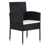 vidaXL 9-piece Garden Dining Set Poly Rattan Black